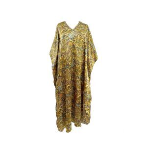 Vintage Sante Classic Colorful Paisley Kaftan Tunic Cover-up Pullover